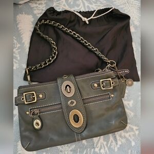 Extremely Rare Coach Bridget Legacy Olive Green Leather EUC W/ Dust Bag